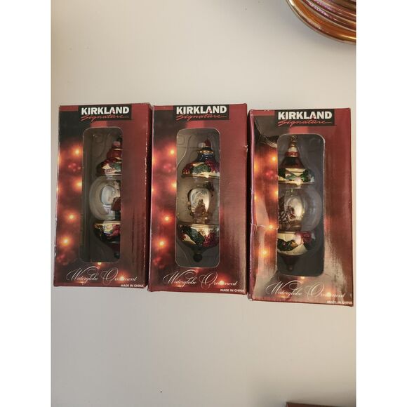 3 Kirkland Signature Waterglobe Ornaments B43 - Picture 1 of 7